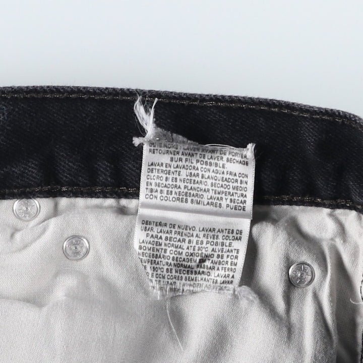 Levi's 505 Straight Leg Black Denim Tapered Jeans, Men's Size W33 (approx.) cotton black type Vintage Second Hand