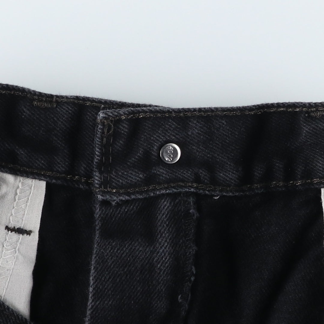 Levi's 505 Straight Leg Black Denim Tapered Jeans, Men's Size W33 (approx.) cotton black type Vintage Second Hand