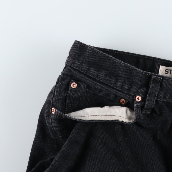 Levi's 505 Straight Leg Black Denim Tapered Jeans, Men's Size W33 (approx.) cotton black type Vintage Second Hand