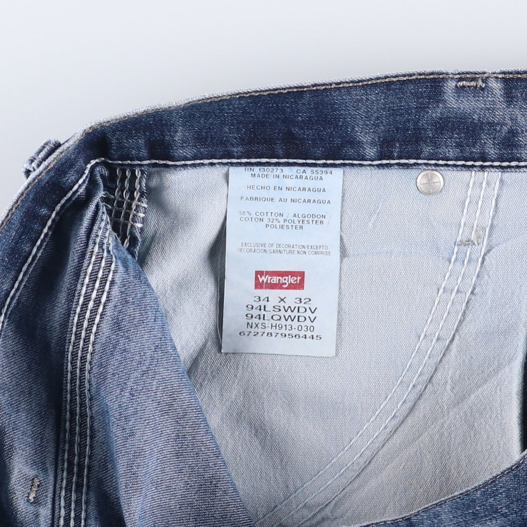 00'S Wrangler Denim Painter Pants Men's W35 cotton blue type Vintage Second Hand