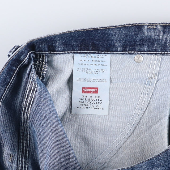 00'S Wrangler Denim Painter Pants Men's W35 cotton blue type Vintage Second Hand