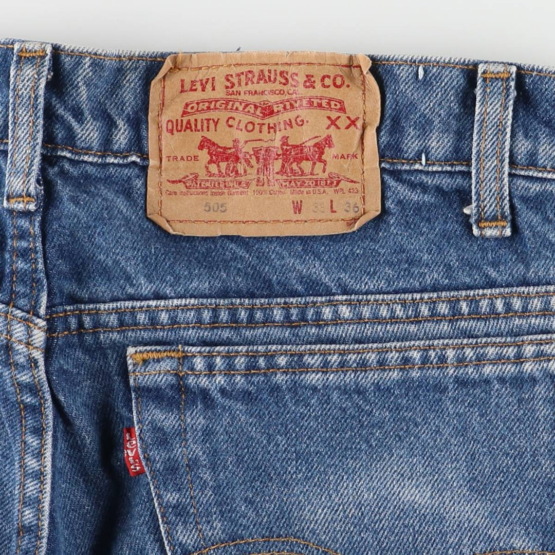90'S Levi's 505 Tapered Denim Pants, Made in USA, Men's, Size W31, Vintage cotton navy blue type Vintage Second Hand