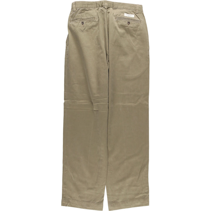 Ralph Lauren POLO by Ralph Lauren ANDREW PANT Two-pleat chino pants for men, equivalent to W33 cotton Khaki type Vintage Second Hand