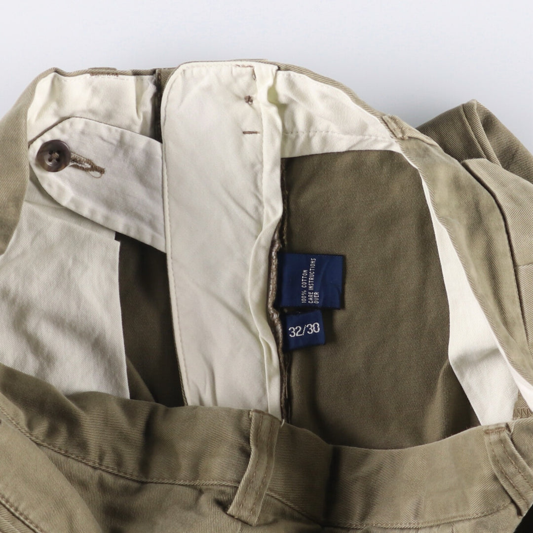 Ralph Lauren POLO by Ralph Lauren ANDREW PANT Two-pleat chino pants for men, equivalent to W33 cotton Khaki type Vintage Second Hand