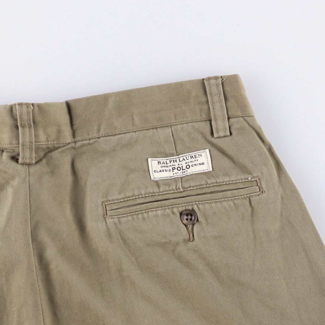 Ralph Lauren POLO by Ralph Lauren ANDREW PANT Two-pleat chino pants for men, equivalent to W33 cotton Khaki type Vintage Second Hand