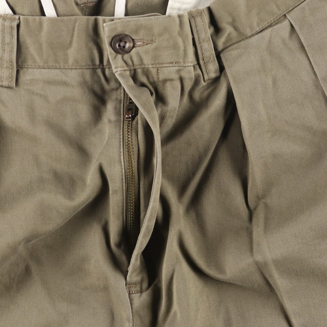 Ralph Lauren POLO by Ralph Lauren ANDREW PANT Two-pleat chino pants for men, equivalent to W33 cotton Khaki type Vintage Second Hand