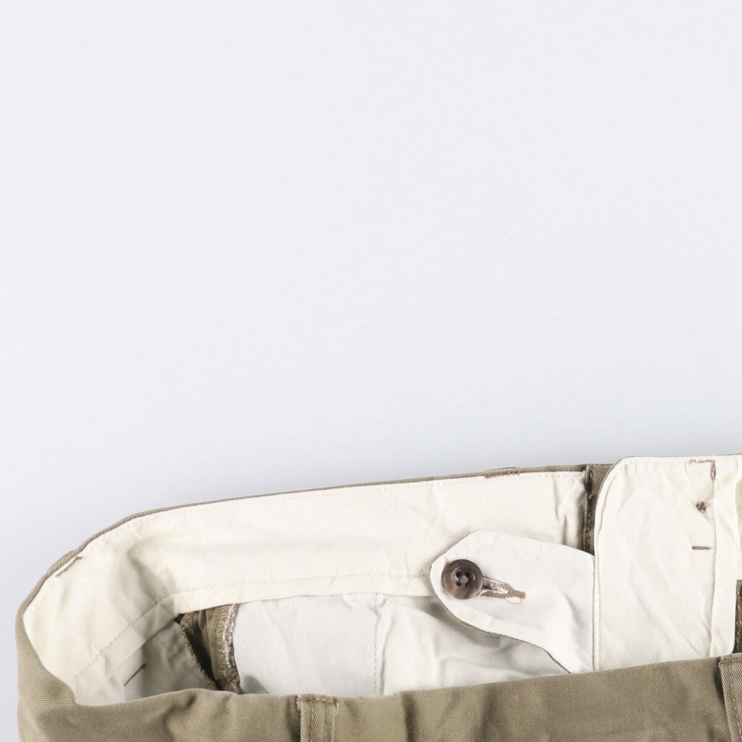Ralph Lauren POLO by Ralph Lauren ANDREW PANT Two-pleat chino pants for men, equivalent to W33 cotton Khaki type Vintage Second Hand