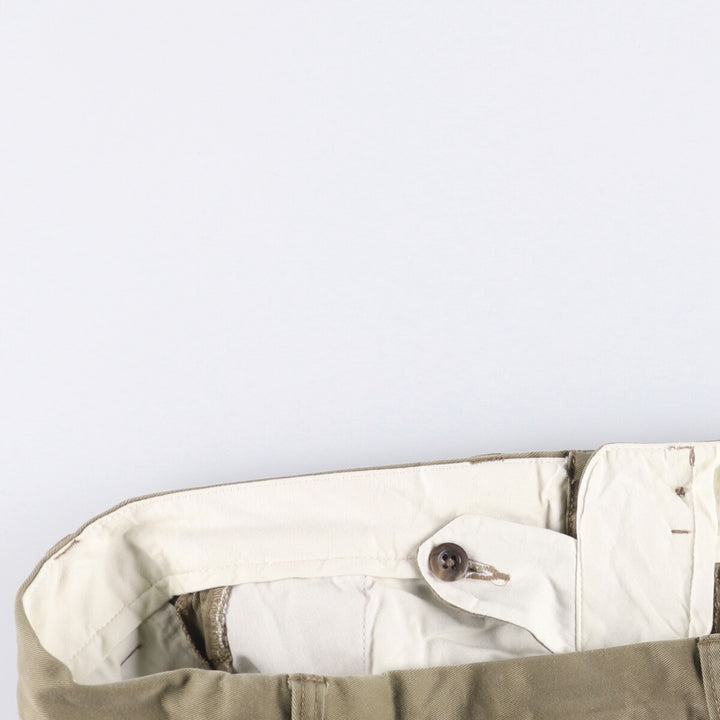 Ralph Lauren POLO by Ralph Lauren ANDREW PANT Two-pleat chino pants for men, equivalent to W33 cotton Khaki type Vintage Second Hand