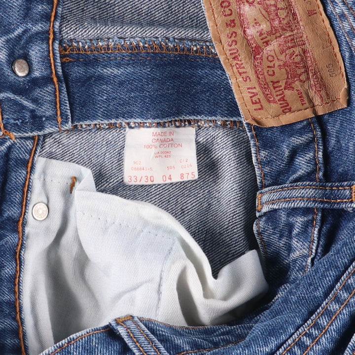 90'S Levi's 505-0216 Tapered Denim Pants, Men's, Size W32, Vintage cotton blue type Vintage Second Hand