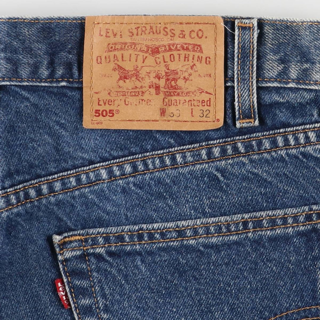 2000'S Levi's 505-0216 Regular Fit Straight Leg Tapered Denim Pants, Made in USA, Men's Size W32 cotton navy blue type Vintage Second Hand