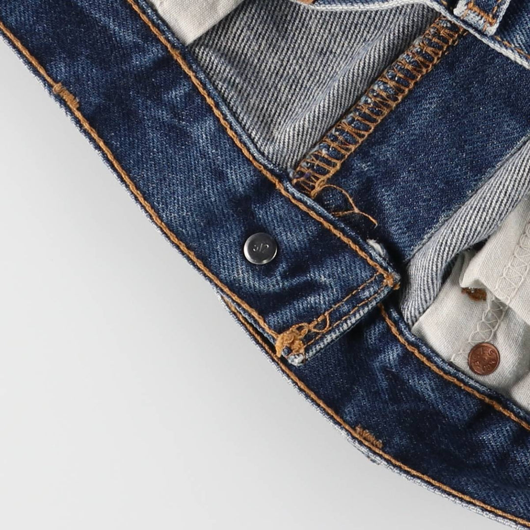 2000'S Levi's 505-0216 Regular Fit Straight Leg Tapered Denim Pants, Made in USA, Men's Size W32 cotton navy blue type Vintage Second Hand