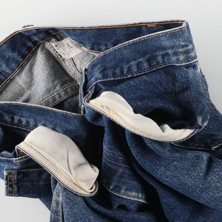 2000'S Levi's 505-0216 Regular Fit Straight Leg Tapered Denim Pants, Made in USA, Men's Size W32 cotton navy blue type Vintage Second Hand