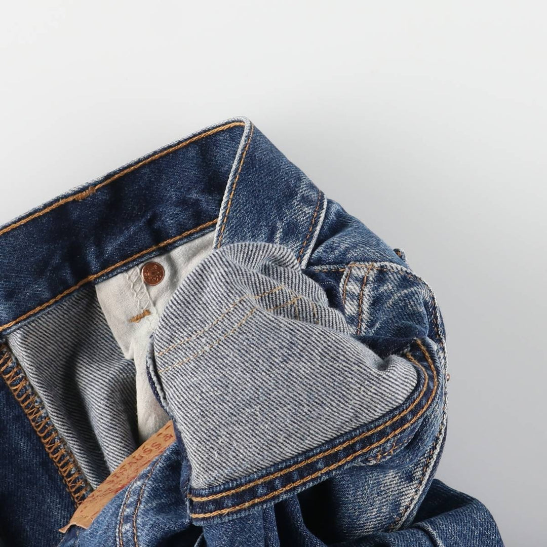 2000'S Levi's 505-0216 Regular Fit Straight Leg Tapered Denim Pants, Made in USA, Men's Size W32 cotton navy blue type Vintage Second Hand