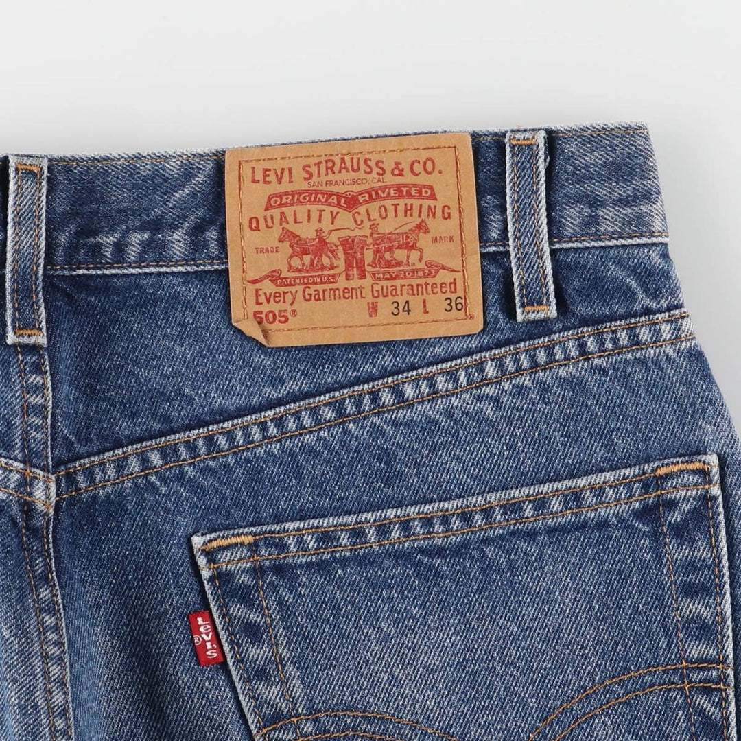 90s-00'S Vintage Levi's 505 Regular Fit Straight Leg Tapered Denim Pants, Made in Canada, Men's Size 34 unclear blue type Vintage Second Hand