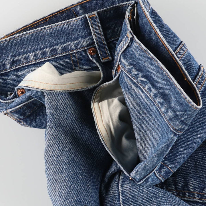 90s-00'S Vintage Levi's 505 Regular Fit Straight Leg Tapered Denim Pants, Made in Canada, Men's Size 34 unclear blue type Vintage Second Hand