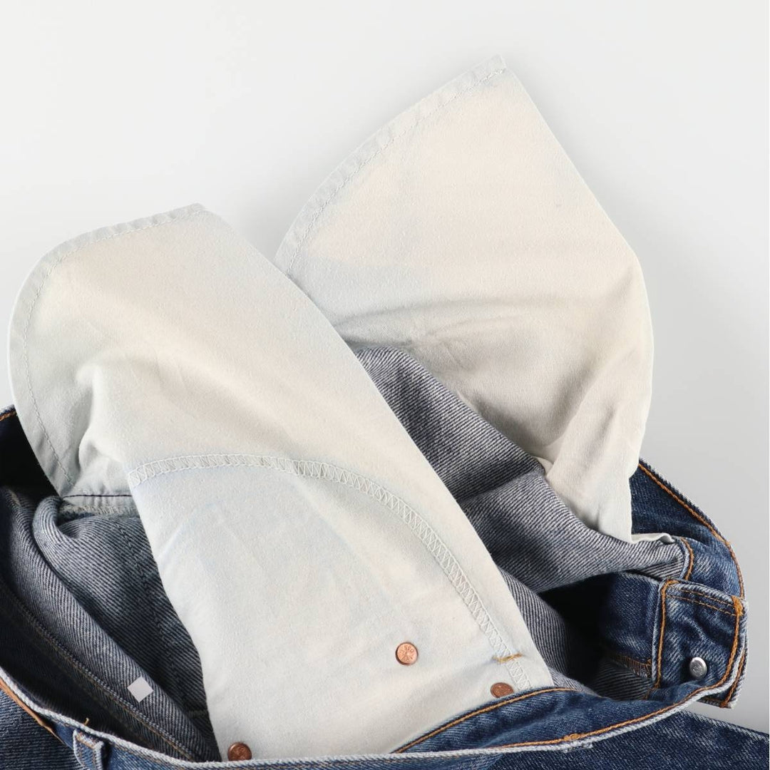 90s-00'S Vintage Levi's 505 Regular Fit Straight Leg Tapered Denim Pants, Made in Canada, Men's Size 34 unclear blue type Vintage Second Hand