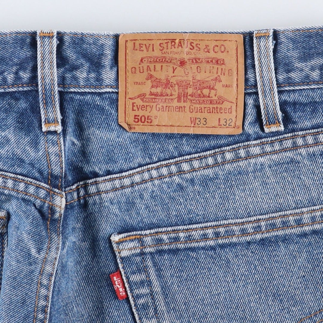 90'S Levi's 00505-0216 Regular Fit Straight Leg Tapered Denim Pants, Men's, Size W32, Vintage cotton blue type Vintage Second Hand