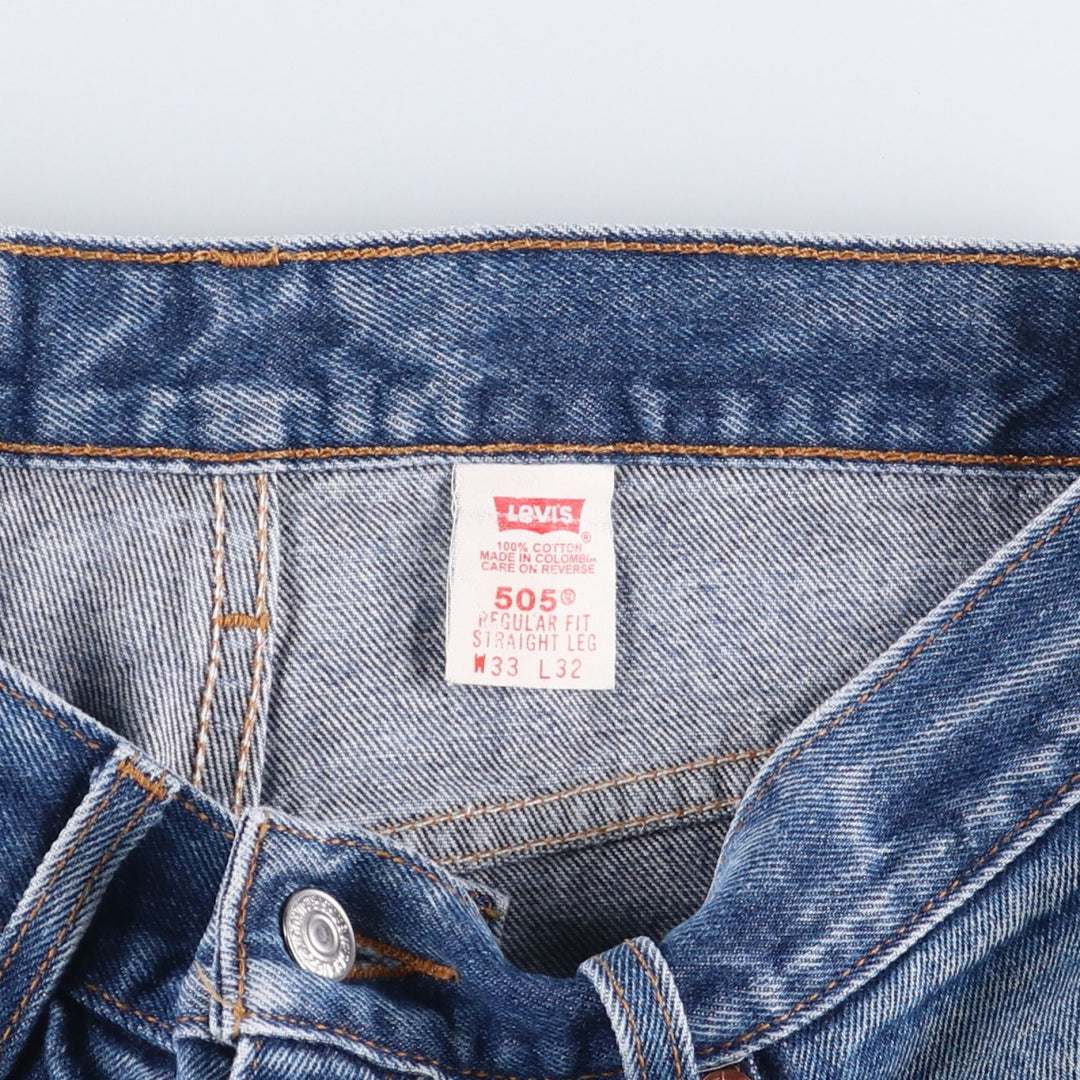 90'S Levi's 00505-0216 Regular Fit Straight Leg Tapered Denim Pants, Men's, Size W32, Vintage cotton blue type Vintage Second Hand