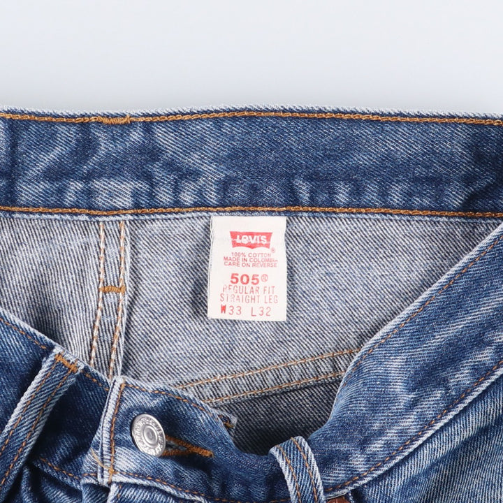 90'S Levi's 00505-0216 Regular Fit Straight Leg Tapered Denim Pants, Men's, Size W32, Vintage cotton blue type Vintage Second Hand