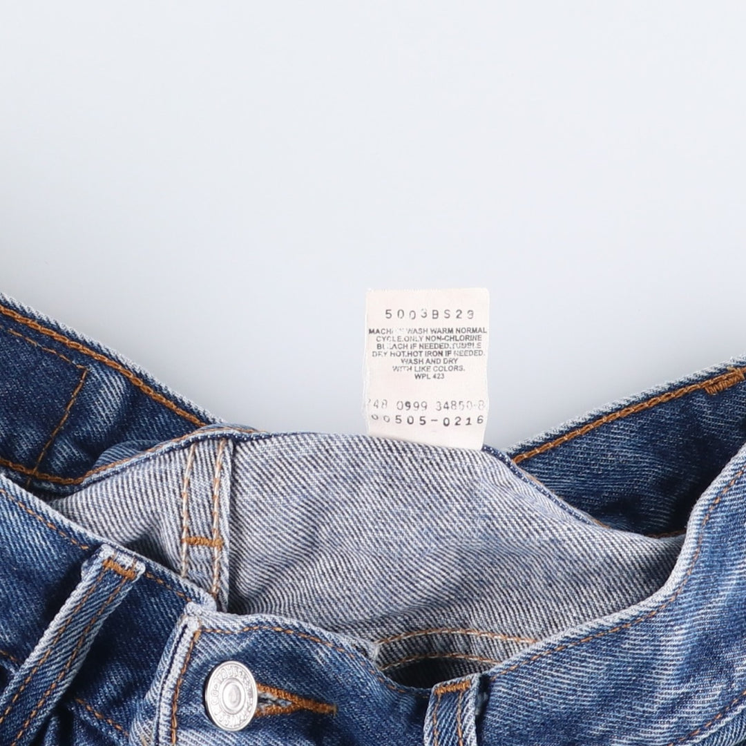 90'S Levi's 00505-0216 Regular Fit Straight Leg Tapered Denim Pants, Men's, Size W32, Vintage cotton blue type Vintage Second Hand