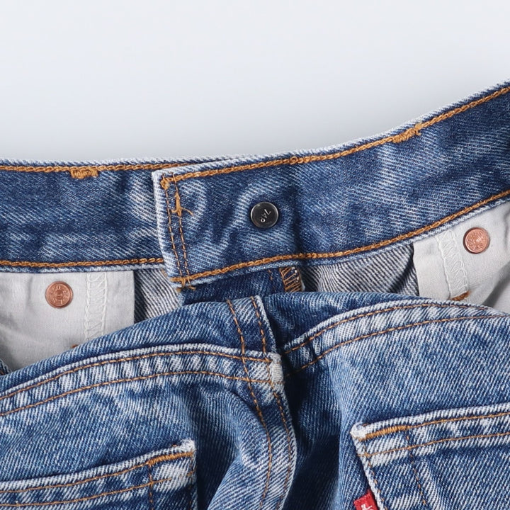 90'S Levi's 00505-0216 Regular Fit Straight Leg Tapered Denim Pants, Men's, Size W32, Vintage cotton blue type Vintage Second Hand