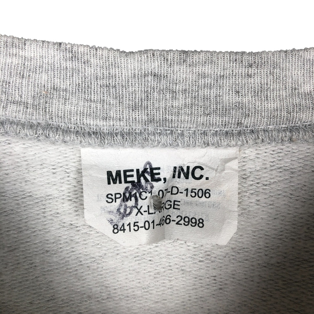 MEKE, INC. USARMY Printed Sweatshirt, Made in USA, Men's XL, Vintage cotton gray type Vintage Second Hand