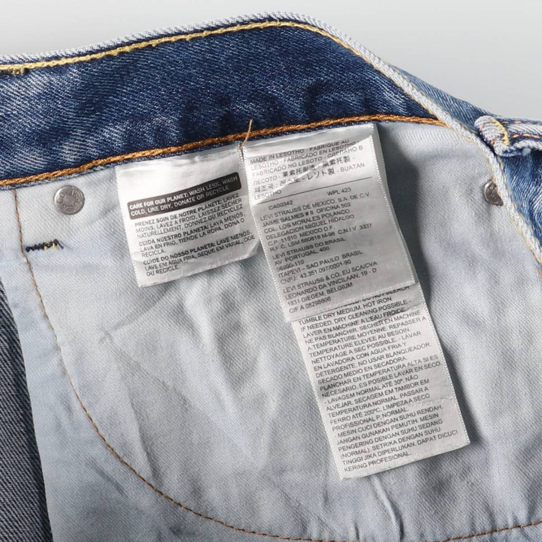 Levi's 505 tapered denim pants for men, size W34 cotton blue type Vintage Second Hand