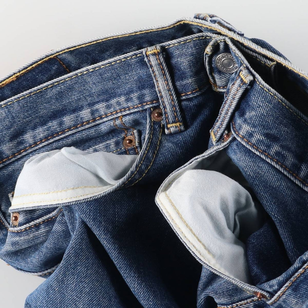 Levi's 505 tapered denim pants for men, size W34 cotton blue type Vintage Second Hand