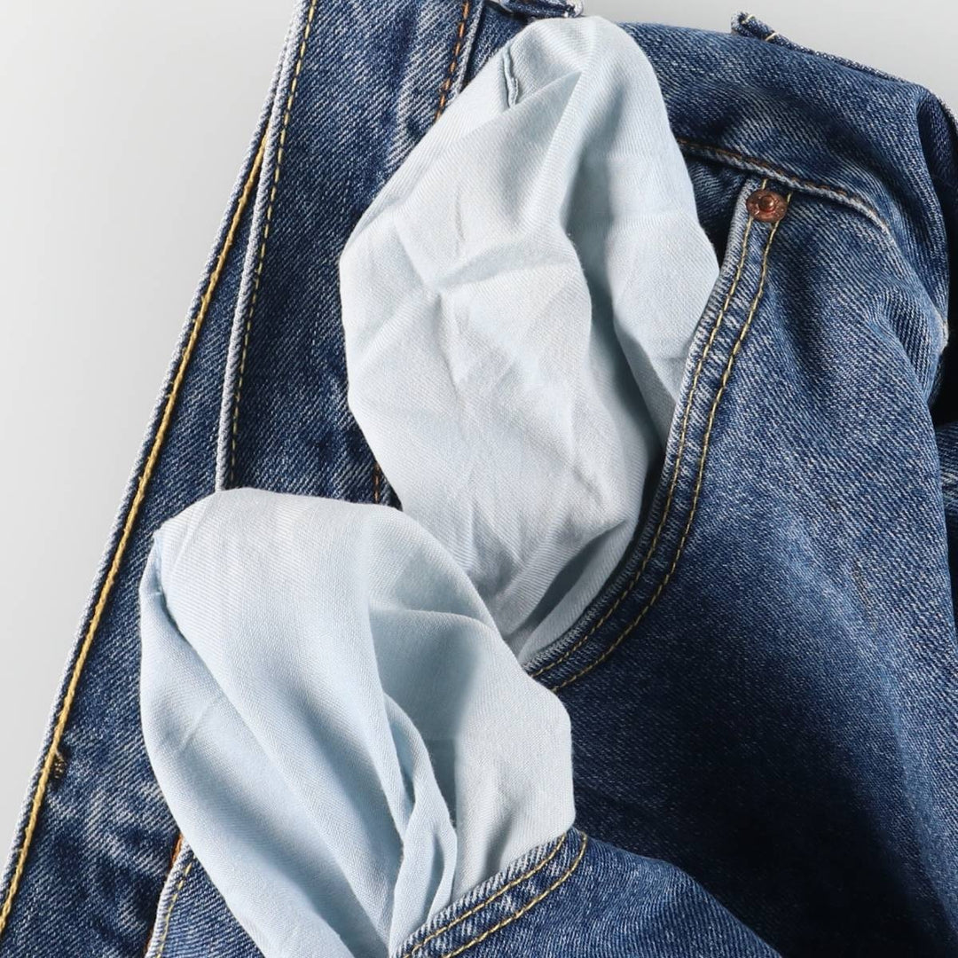 Levi's 505 tapered denim pants for men, size W34 cotton blue type Vintage Second Hand