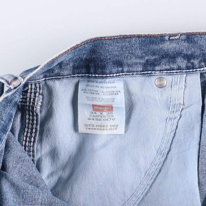 00'S Wrangler CARPENTER denim painter pants for men, equivalent to W34 cotton blue type Vintage Second Hand