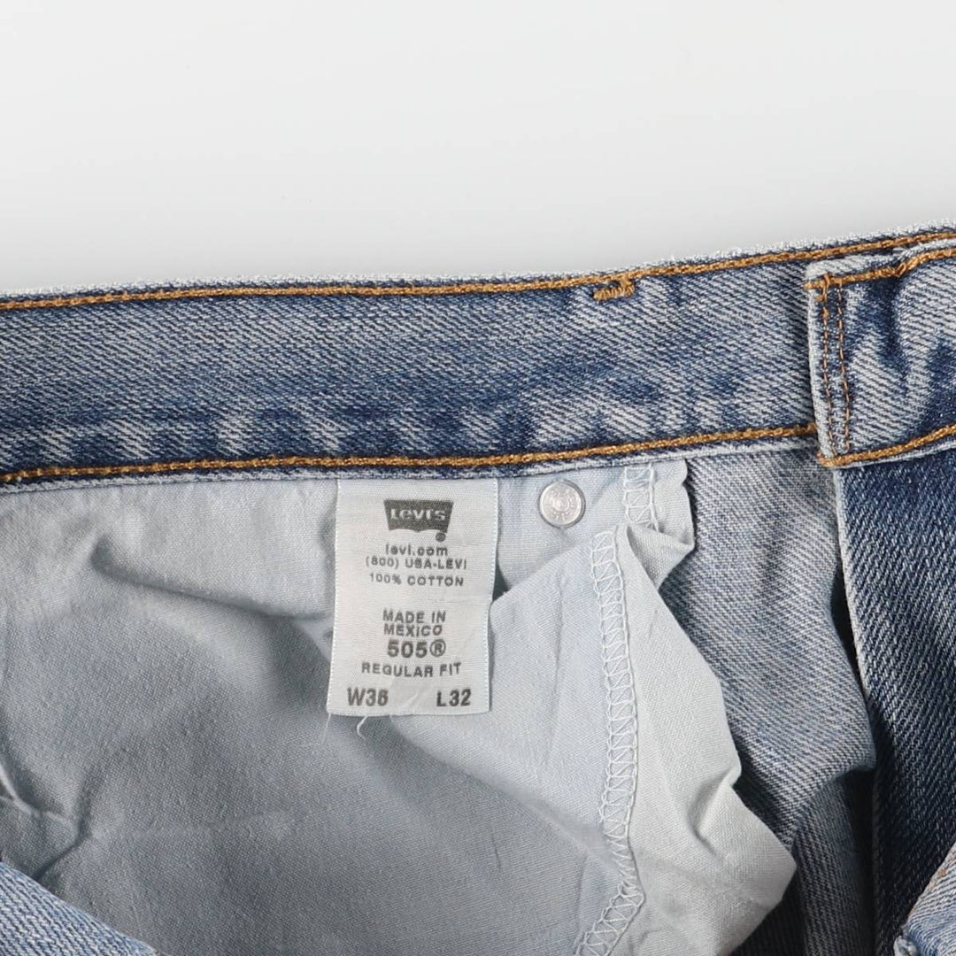 Levi's 505 REGULAR FIT tapered denim pants for men, size w36 cotton blue type Vintage Second Hand