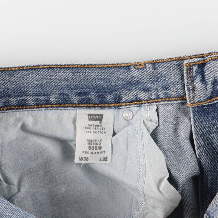 Levi's 505 REGULAR FIT tapered denim pants for men, size w36 cotton blue type Vintage Second Hand