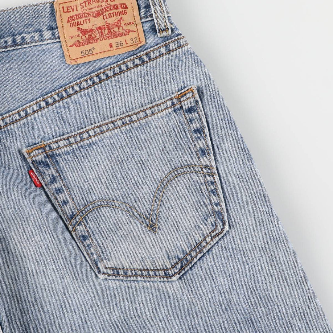 Levi's 505 REGULAR FIT tapered denim pants for men, size w36 cotton blue type Vintage Second Hand