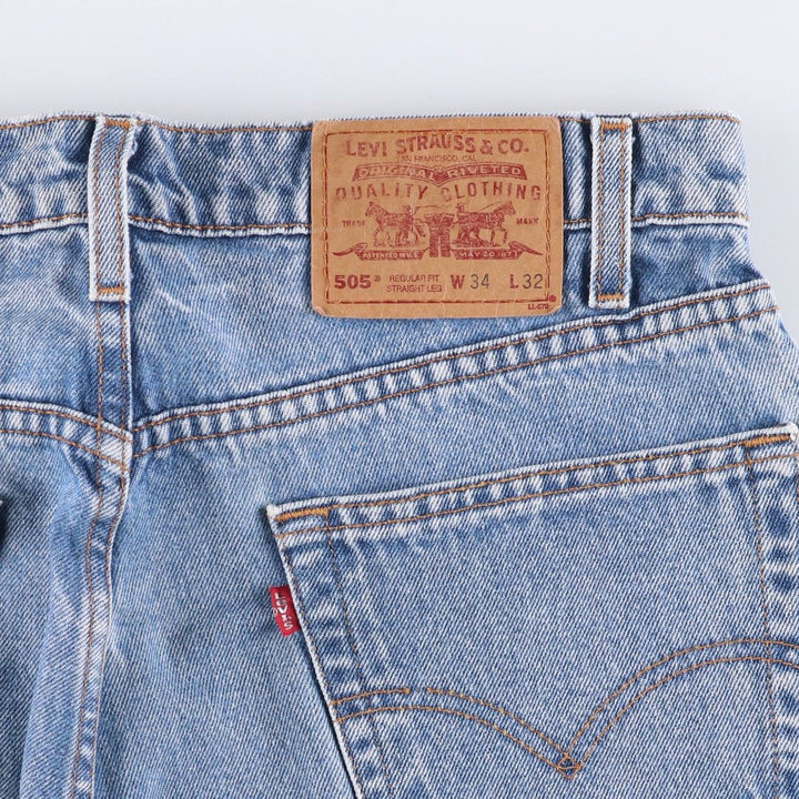 90'S Levi's 00505-4891 Regular Fit Straight Leg Tapered Denim Pants, Men's, Size W33 (Vintage) cotton blue type Vintage Second Hand