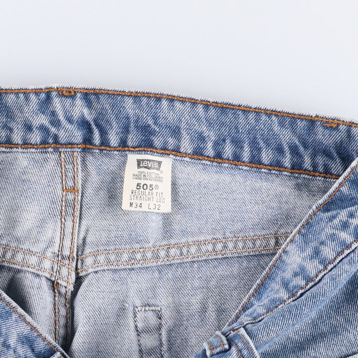 90'S Levi's 00505-4891 Regular Fit Straight Leg Tapered Denim Pants, Men's, Size W33 (Vintage) cotton blue type Vintage Second Hand