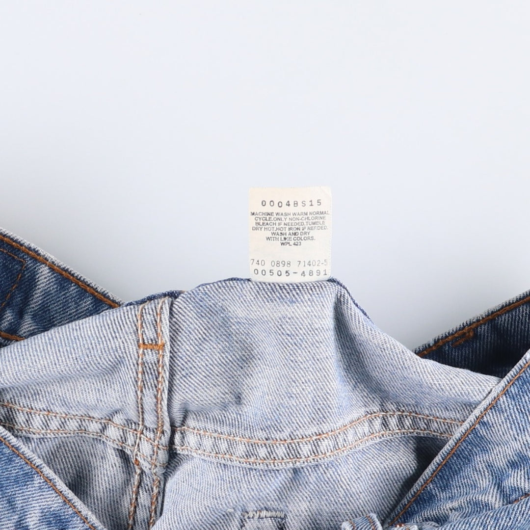 90'S Levi's 00505-4891 Regular Fit Straight Leg Tapered Denim Pants, Men's, Size W33 (Vintage) cotton blue type Vintage Second Hand