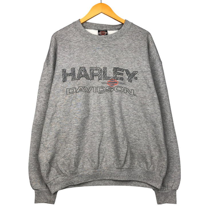 Vintage 1990'S Harley-Davidson Advertising Sweatshirt, Made in USA, Men's XL cotton gray type Vintage Second Hand