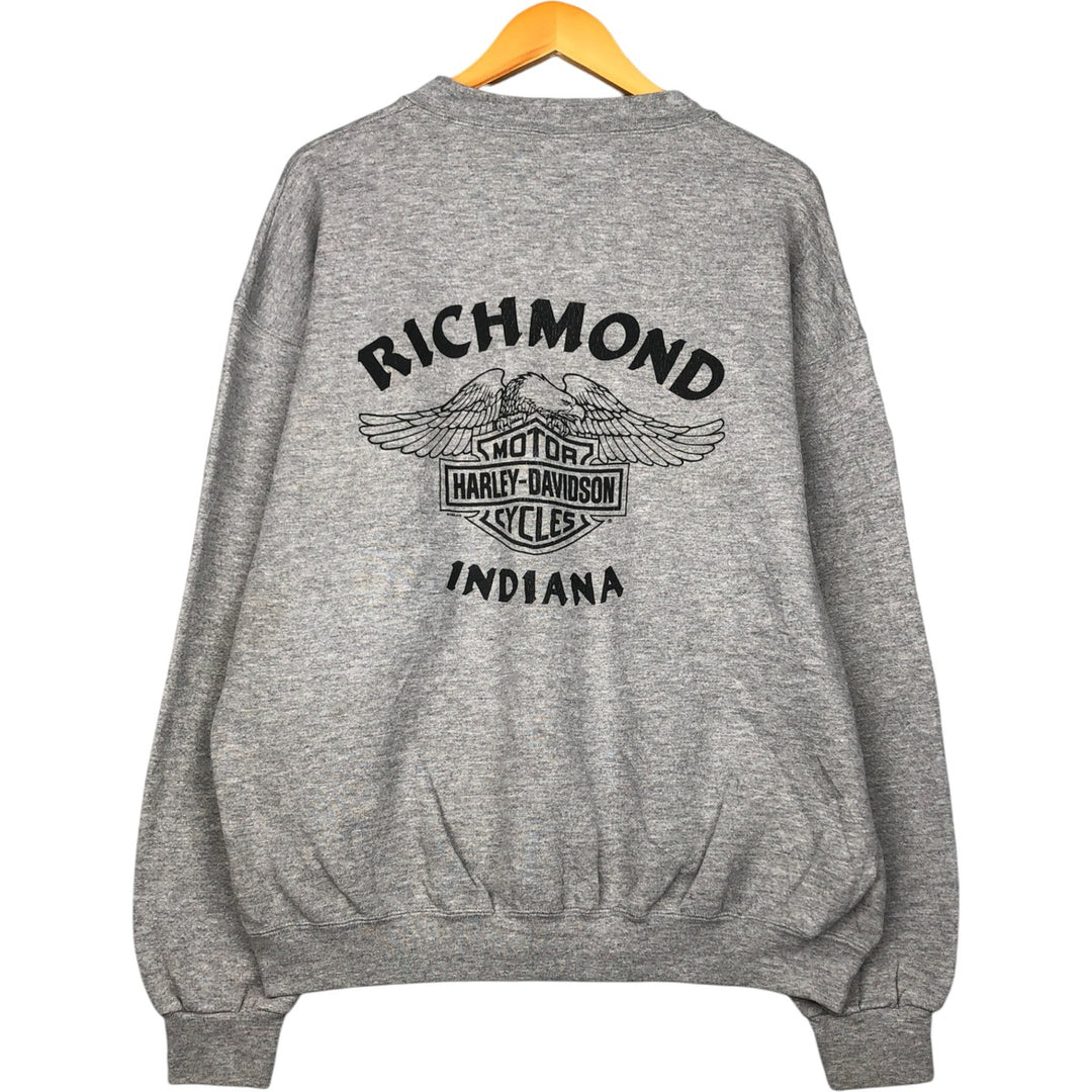 Vintage 1990'S Harley-Davidson Advertising Sweatshirt, Made in USA, Men's XL cotton gray type Vintage Second Hand