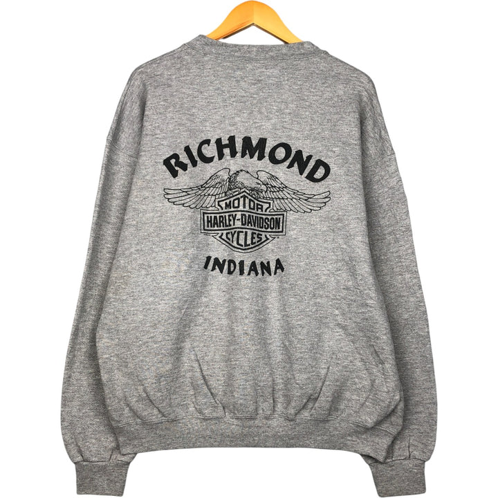 Vintage 1990'S Harley-Davidson Advertising Sweatshirt, Made in USA, Men's XL cotton gray type Vintage Second Hand