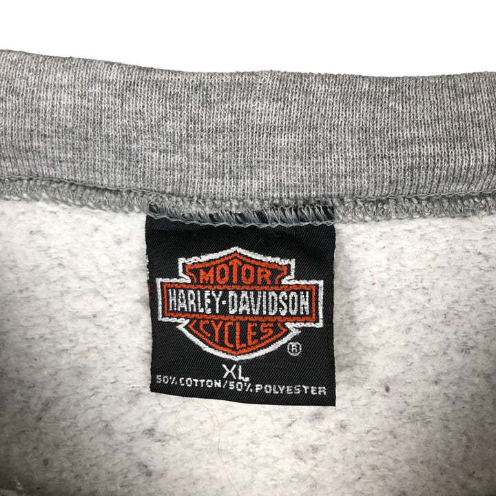 Vintage 1990'S Harley-Davidson Advertising Sweatshirt, Made in USA, Men's XL cotton gray type Vintage Second Hand