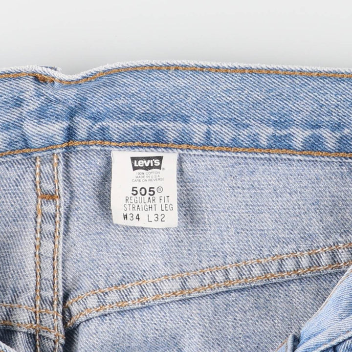 2000'S Levi's 505-4834 Regular Fit Straight Leg Tapered Denim Pants, Made in USA, Men's Size 34 cotton blue type Vintage Second Hand