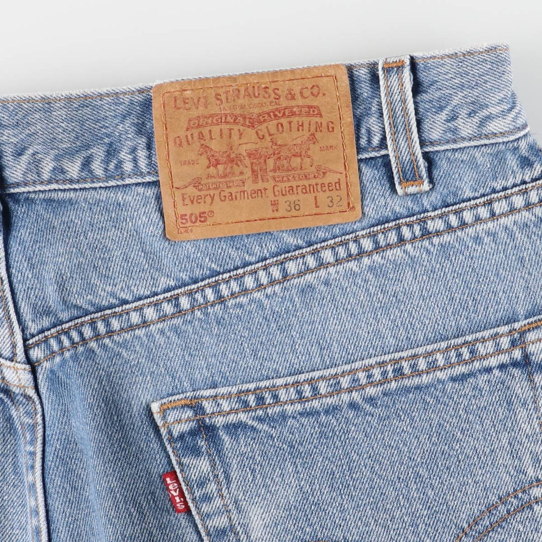 00'S Levi's 505 REGULAR FIT STRAIGHT LEG tapered denim pants made in USA, men's w35 equivalent cotton Blue type light blue Vintage Second Hand