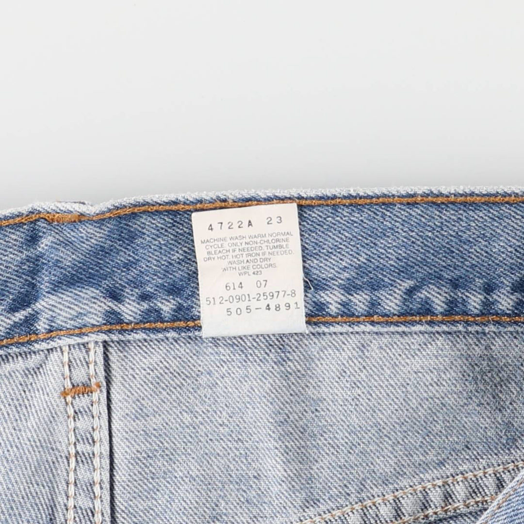 00'S Levi's 505 REGULAR FIT STRAIGHT LEG tapered denim pants made in USA, men's w35 equivalent cotton Blue type light blue Vintage Second Hand