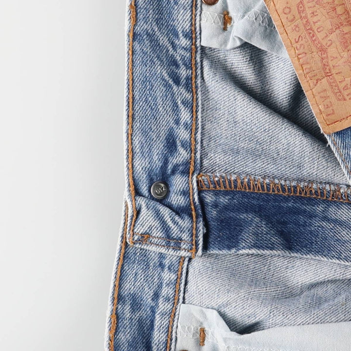 00'S Levi's 505 REGULAR FIT STRAIGHT LEG tapered denim pants made in USA, men's w35 equivalent cotton Blue type light blue Vintage Second Hand