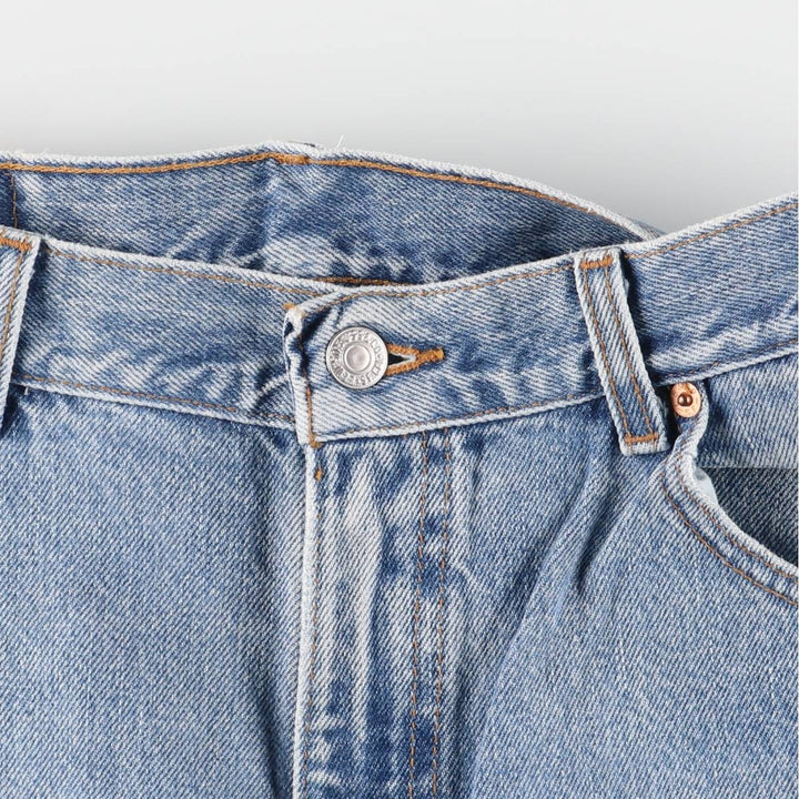 00'S Levi's 505 REGULAR FIT STRAIGHT LEG tapered denim pants made in USA, men's w35 equivalent cotton Blue type light blue Vintage Second Hand