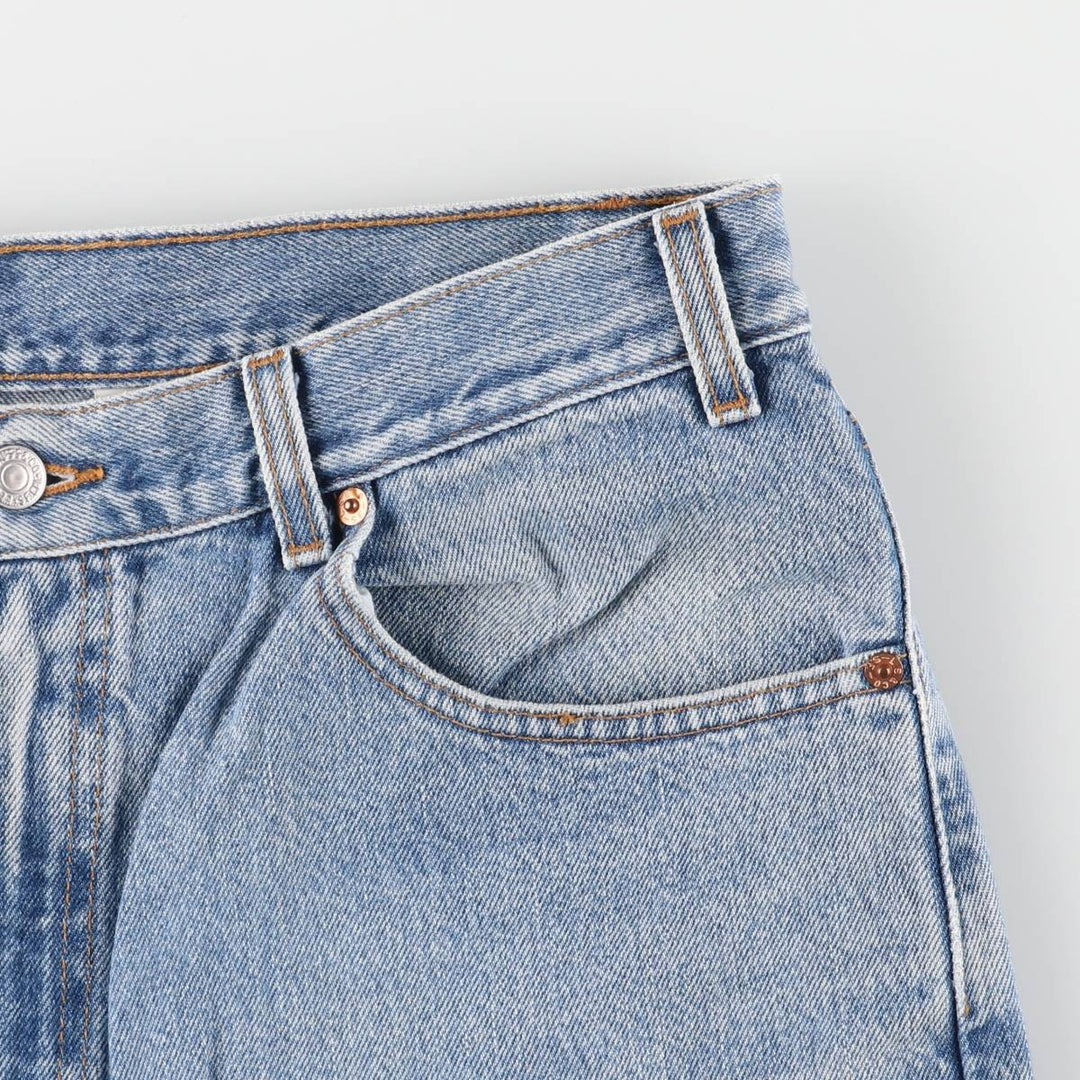 00'S Levi's 505 REGULAR FIT STRAIGHT LEG tapered denim pants made in USA, men's w35 equivalent cotton Blue type light blue Vintage Second Hand