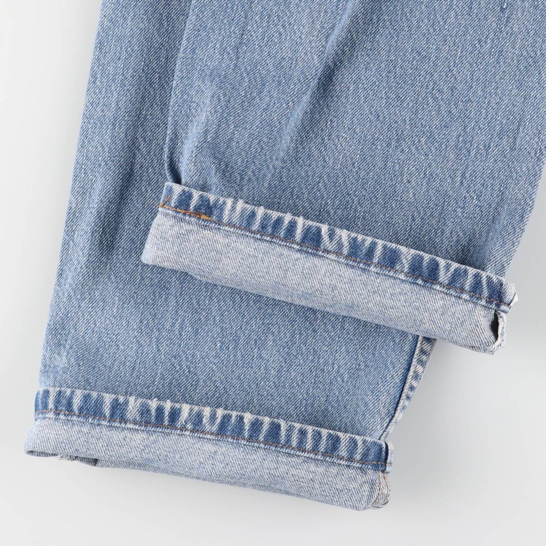 00'S Levi's 505 REGULAR FIT STRAIGHT LEG tapered denim pants made in USA, men's w35 equivalent cotton Blue type light blue Vintage Second Hand