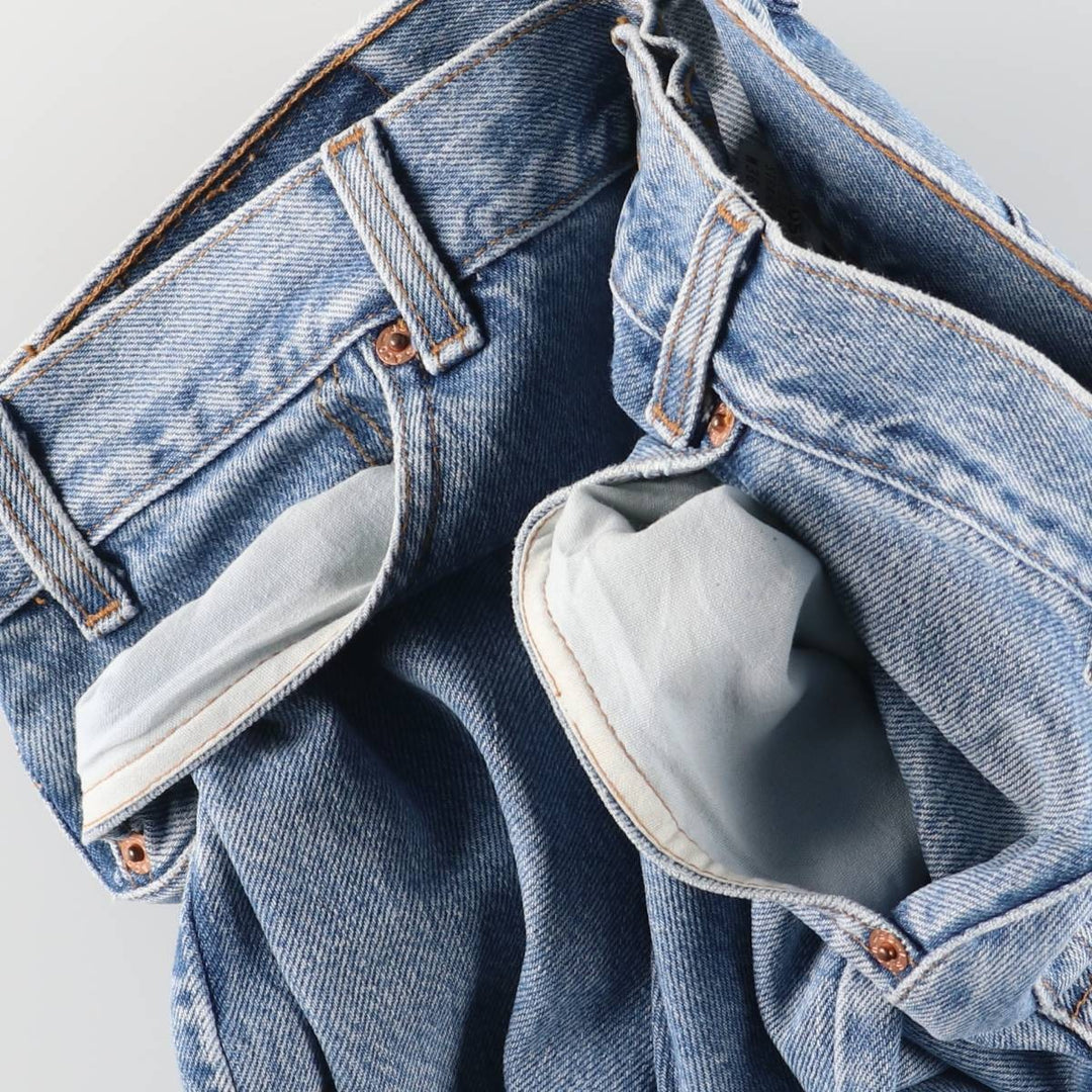 00'S Levi's 505 REGULAR FIT STRAIGHT LEG tapered denim pants made in USA, men's w35 equivalent cotton Blue type light blue Vintage Second Hand