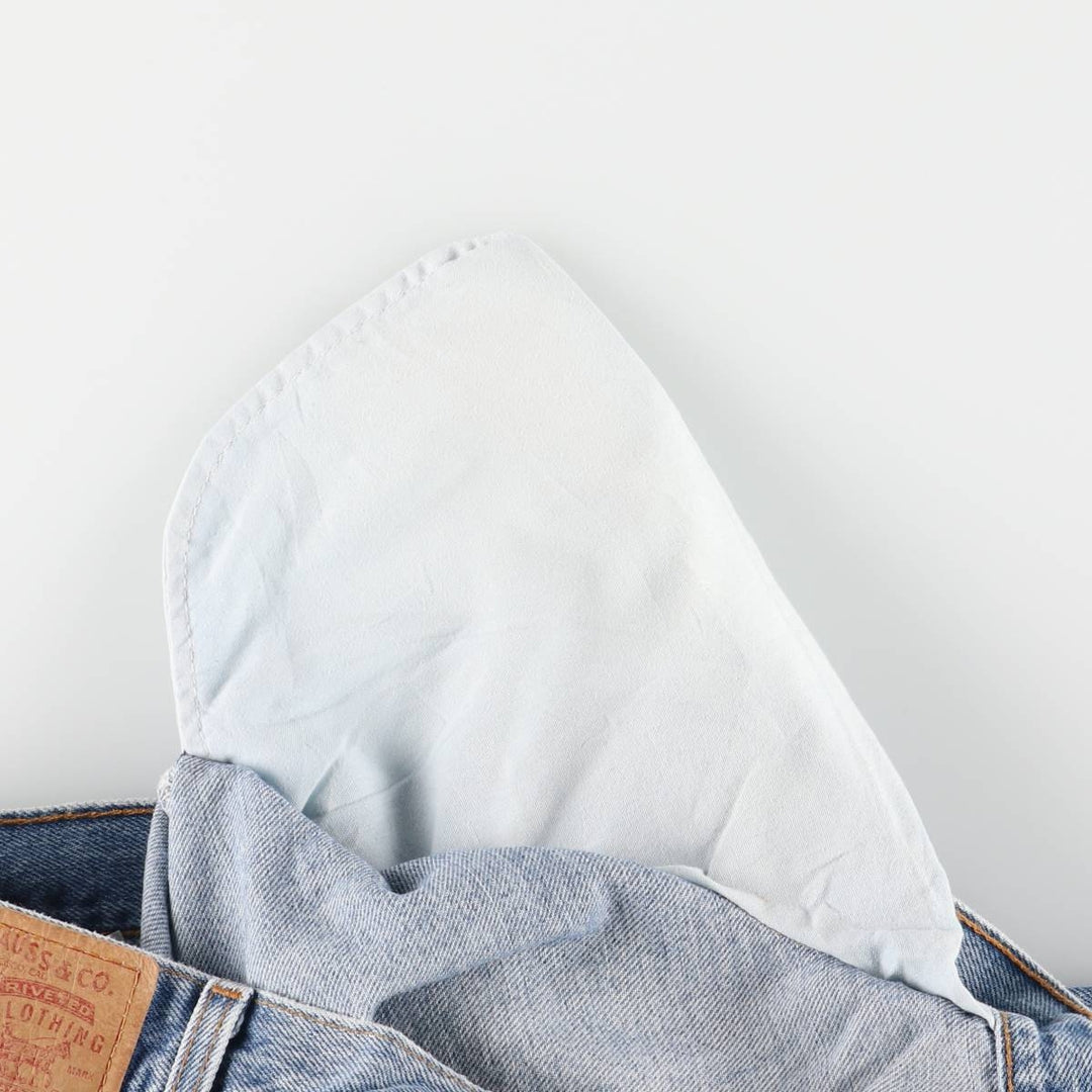 00'S Levi's 505 REGULAR FIT STRAIGHT LEG tapered denim pants made in USA, men's w35 equivalent cotton Blue type light blue Vintage Second Hand