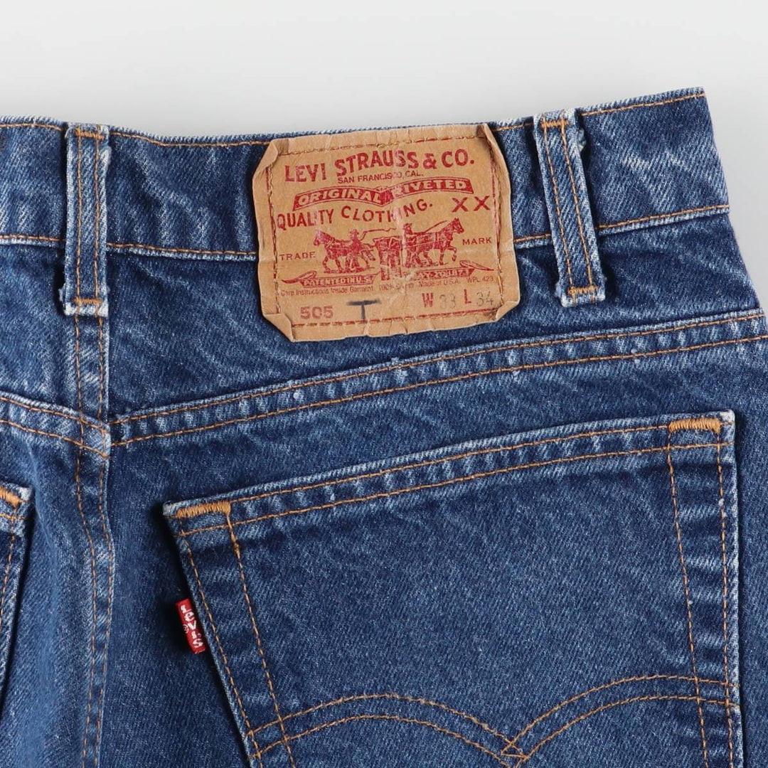 90s-00'S Vintage Levi's 505-0217 Regular Fit Straight Leg Tapered Denim Pants, Made in USA, Men's Size W31 cotton navy blue type Vintage Second Hand